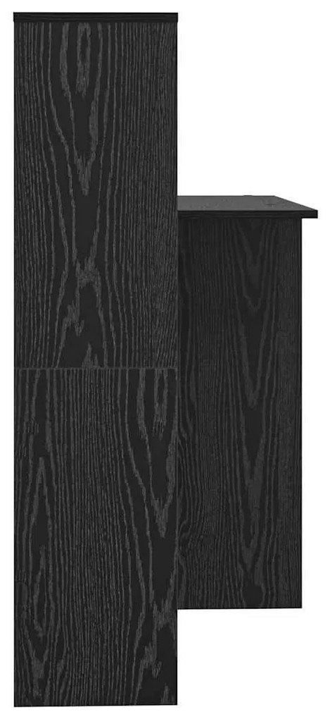 Asztal polcokkal Musta tammi 131.5 x 50 x 106.5 cm Faanyag