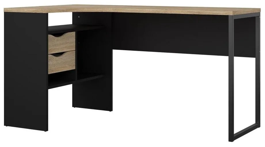 Felix Corner íróasztal, fekete matt / sonoma tölgy