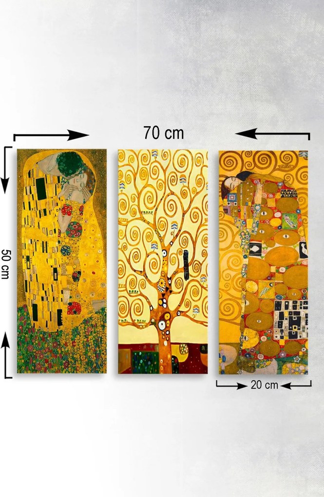 MDF0067 Gustav Klimt MDF falikép, 3 db-os szett