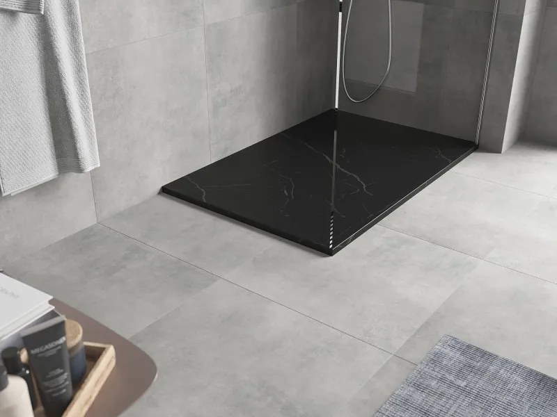 Mexen Hugo téglalap alakú zuhanytálca SMC 120 x 90 cm, fekete kő - 42759012