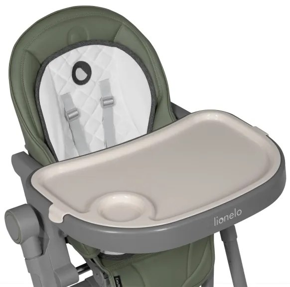 Lionelo - Gyerek etetőszék CORA PLUS Olíva zöld