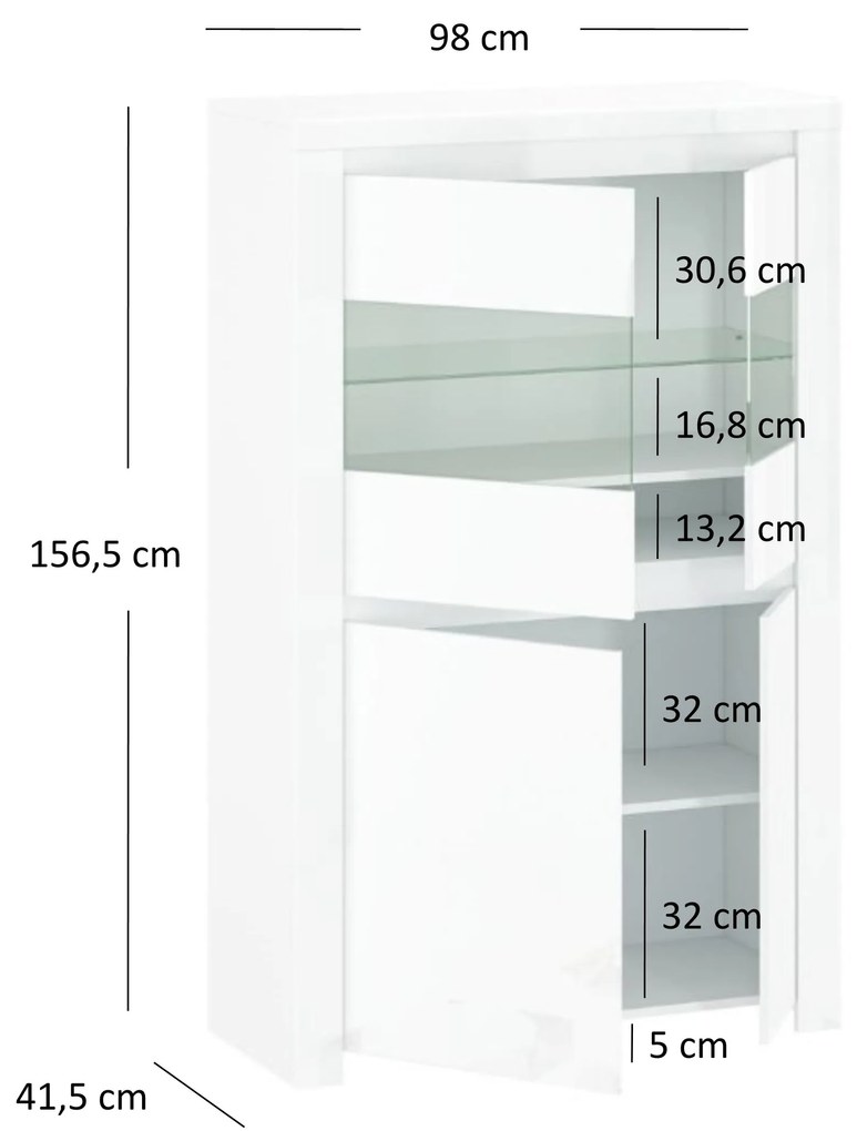 Vitrin Leona 2D2W (fényes fehér). 1053014