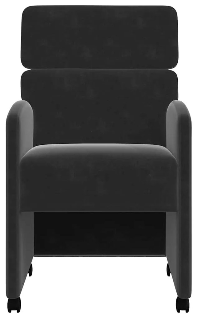 Kerekes Étkező Székek 2 pcs Fekete 58 x 65 x 98 cm Bársony