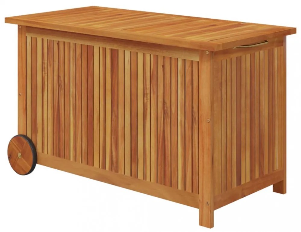 tömör akácfa kerti tárolóláda kerekekkel 90 x 50 x 58 cm
