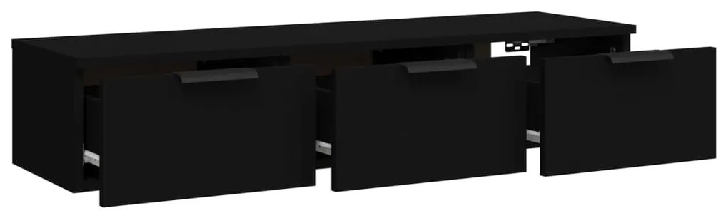 fekete szerelt fa faliszekrény 102 x 30 x 20 cm