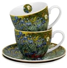 Porcelán csésze aljjal két személyes szett díszdobozban Van Gogh Íriszek