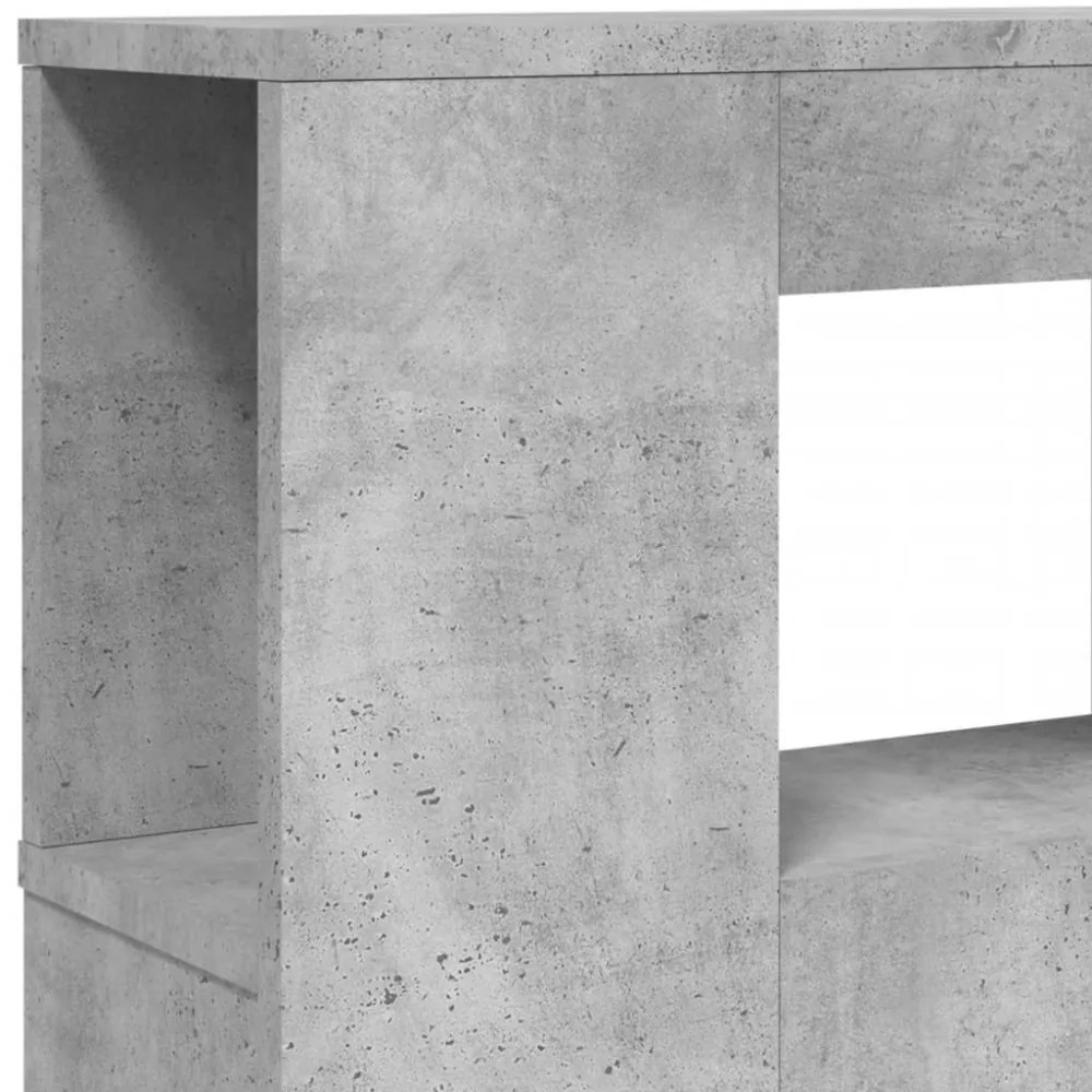 betonszürke szerelt fa LED-es fejtámla 140x18,5x103,5 cm