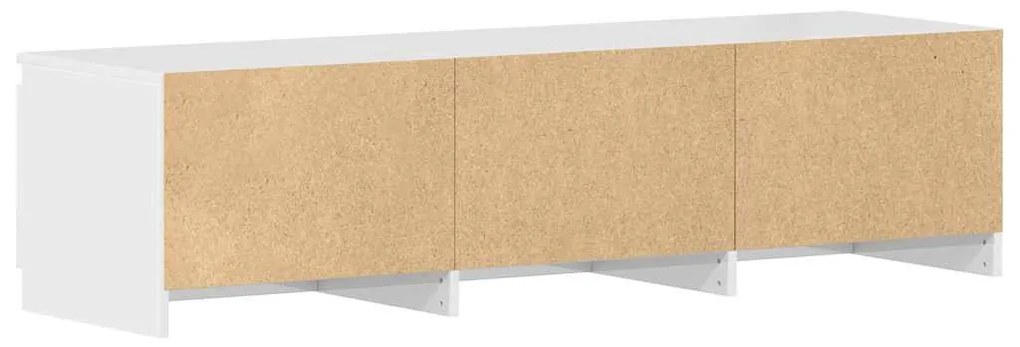 magasfényű fehér szerelt fa TV-szekrény 140 x 40 x 35,5 cm