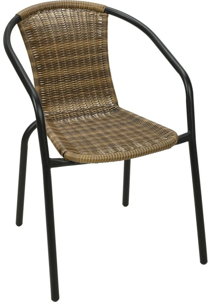 Porto fém karosszék, 52 x 58 x magasság 77 cm, polirattan, egymásba rakható