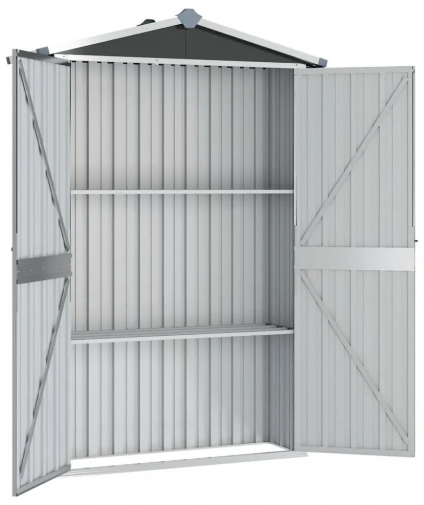 antracitszürke horganyzott acél kerti fészer 116x45x175 cm