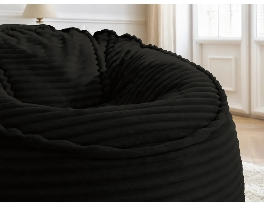 Fekete kordbársony babzsákfotel Socrate – Bobochic Paris