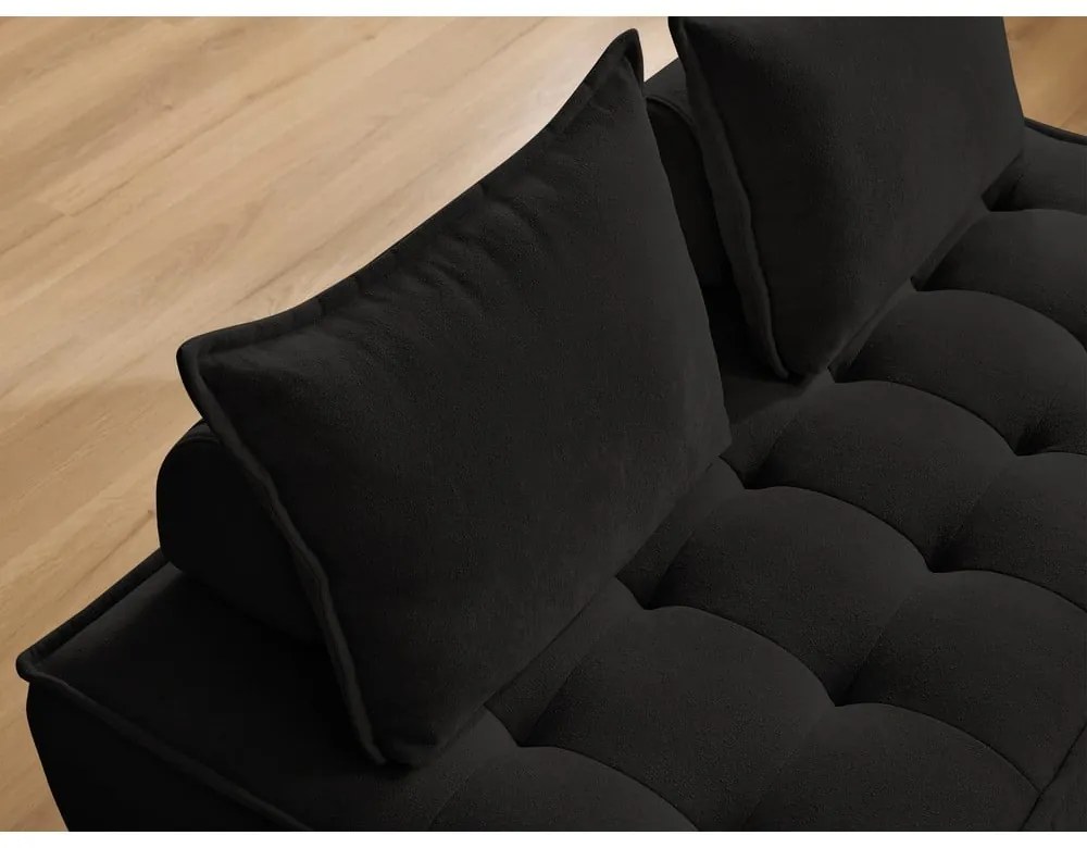 Fekete zsenília kanapé 175 cm Elisa – Bobochic Paris