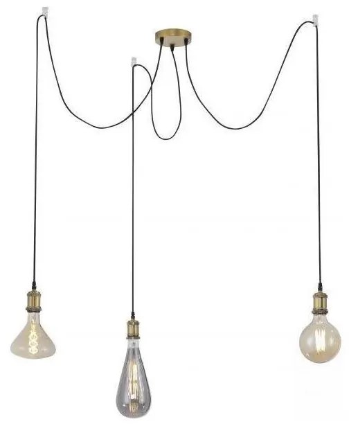 Leuchten Direkt 13571-60 - Csillár zsinóron DIY 3xE27/60W/230V pók réz