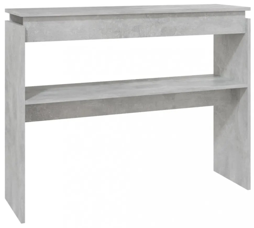 betonszürke szerelt fa tálalóasztal 102 x 30 x 80 cm