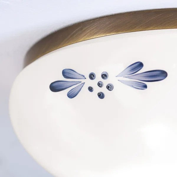 Orion DL 7-672 - Mennyezeti lámpatest LANDHAUS 1xE27/60W/230V átmérő 21 cm bronz/fehér