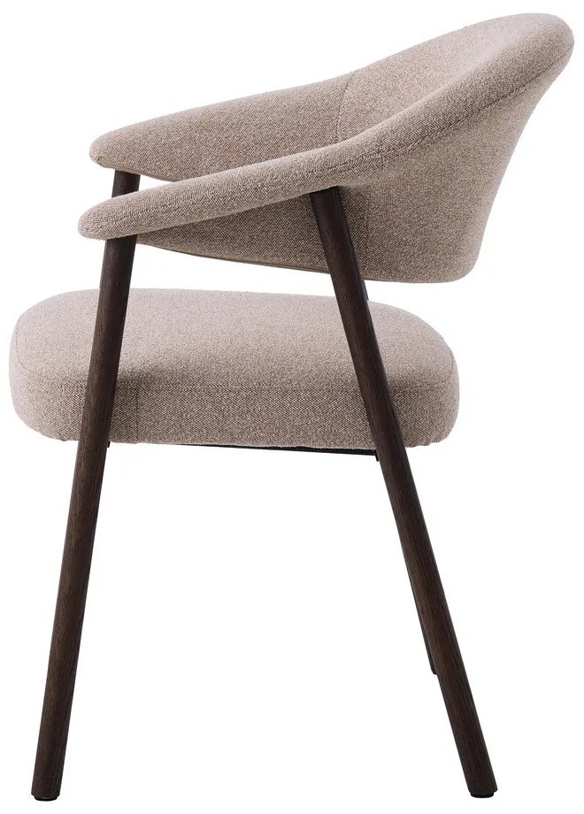 Bézs tölgyfa karfás étkezőfotel szett 2 db-os Elk – Unique Furniture
