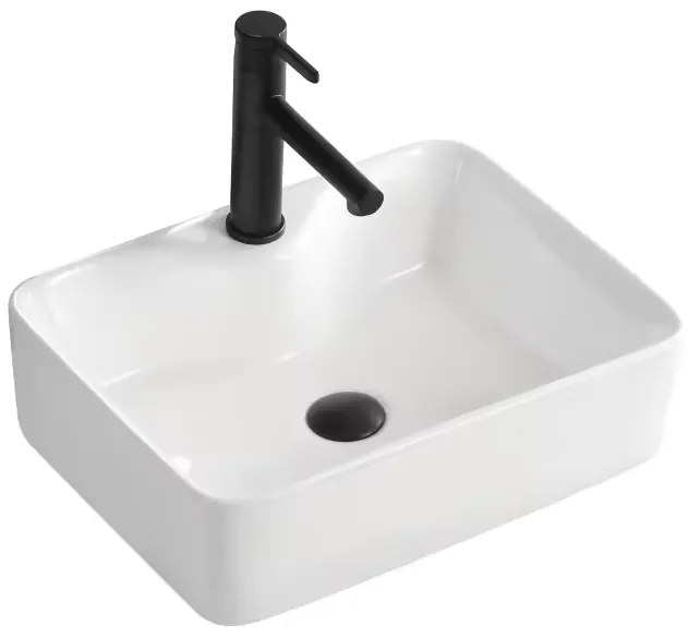 Erga Ryann, asztali mosogató 485x370x135 mm, fehér fényes, ERG-V03-YT-037-WH