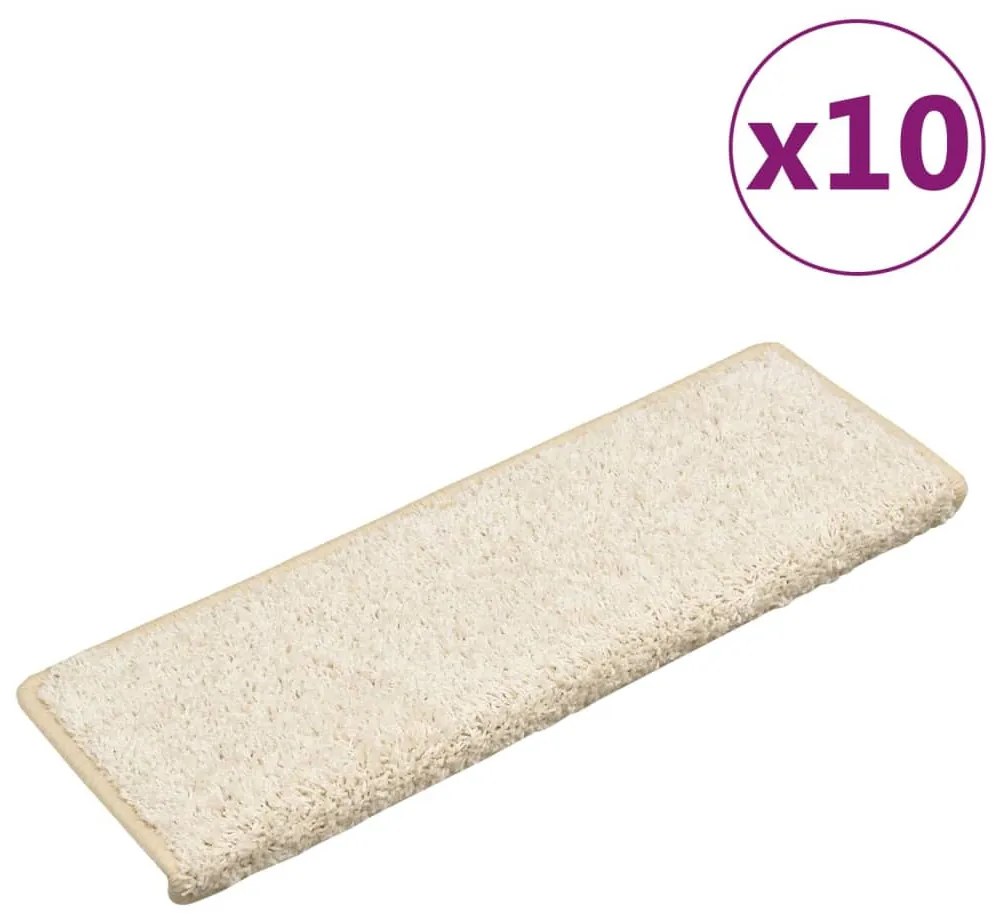 10 db fehér lépcsőszőnyeg 65x21x4 cm