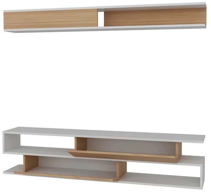TV szekrény Sims - White, Teak