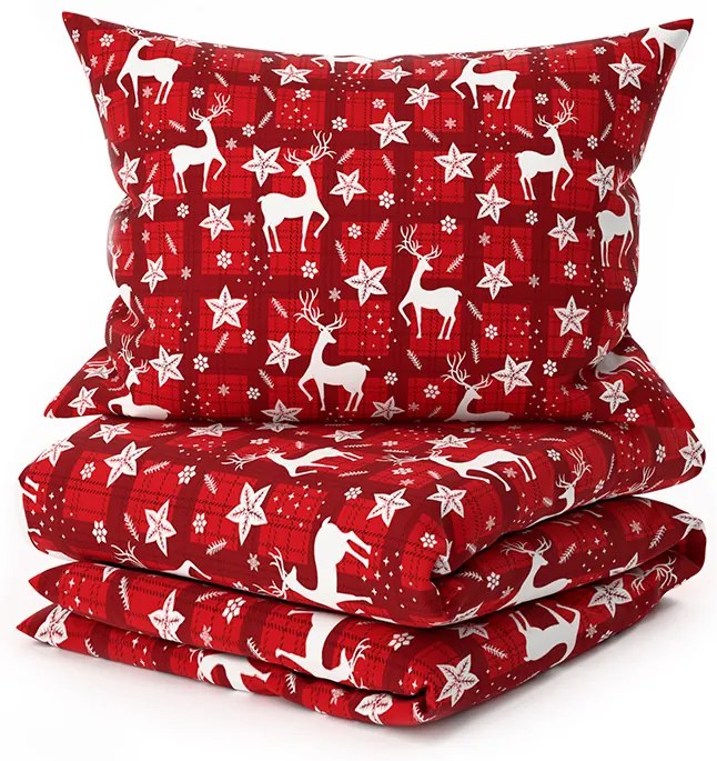 Mikroszálas ágyneműhuzat VELVET CHRISTMAS piros Ágyneműhuzat mérete: 2 db 70 x 90 cm | 200 x 220 cm