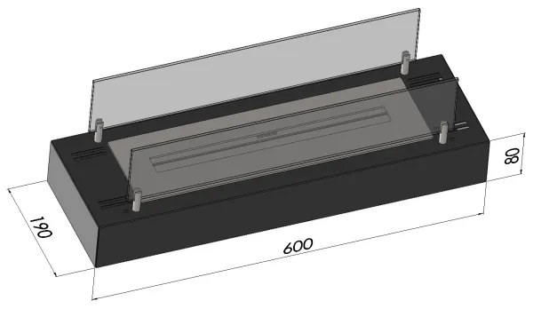 InFire - BIO kandalló 8x60 cm 3kW fekete