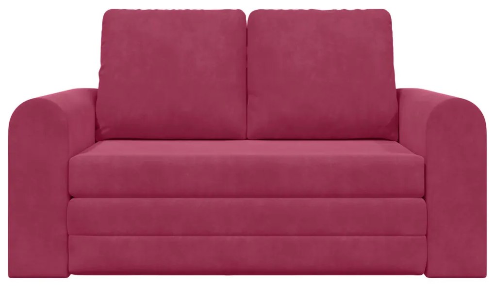 Floor Sofa Bed 2 az 1-ben Borvörös 148x71x83 cm Velúr