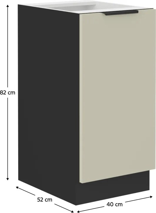 Alsó szekrény, kasmír/fekete, ARAKA 40 D 1F BB