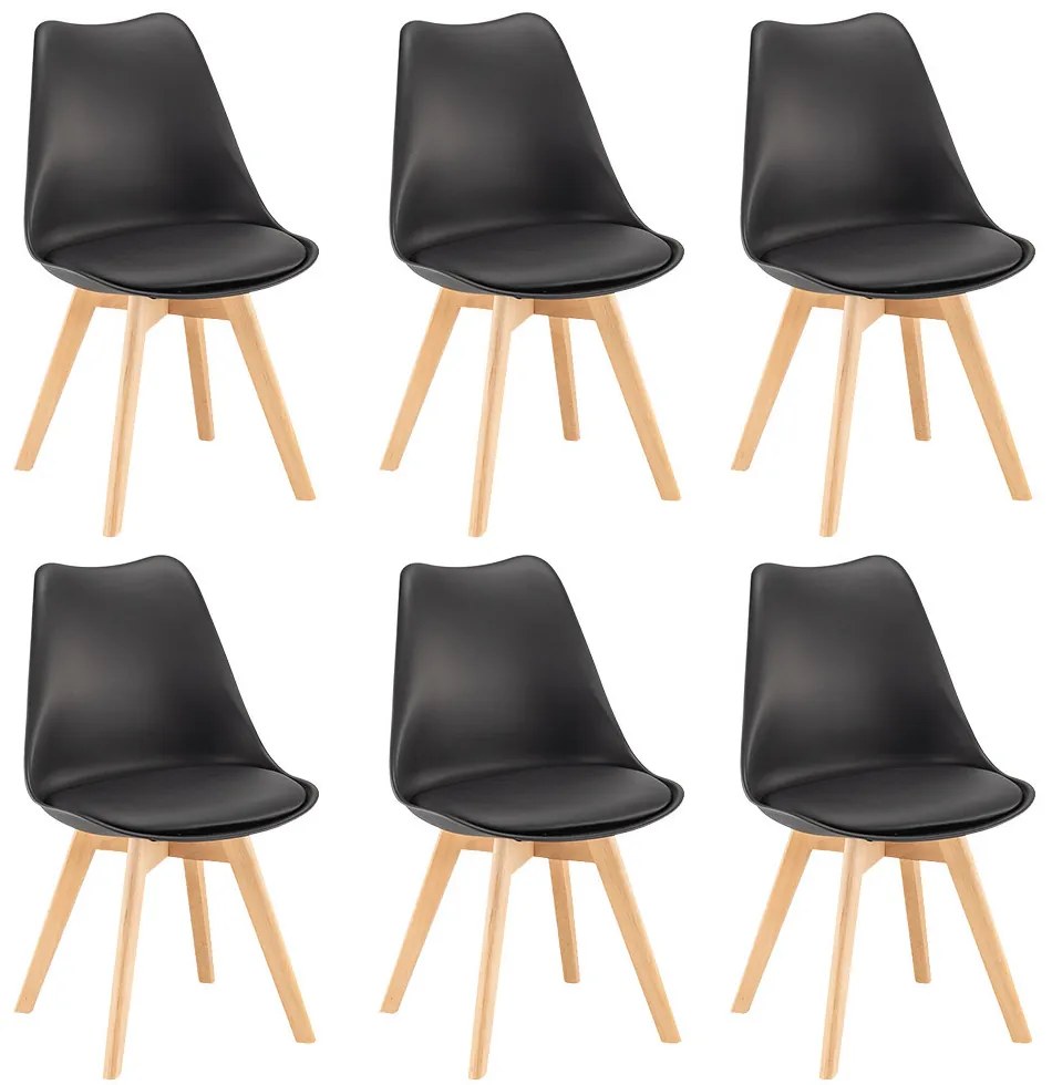 Silla étkezőszék 6 db fekete színben