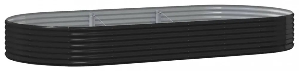 vidaXL antracitszürke porszórt acél kerti magaságyás 296x140x36 cm