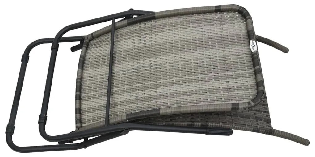 Szürke összecsukható polyrattan napozóágy
