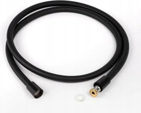 Zuhanytömlő szilikon szürke fekete Gumi Sima 150 cm Pvc 360°