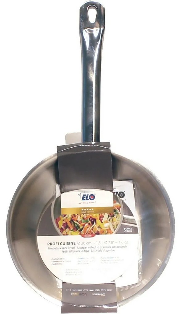 Elo 24320 Profi Cuisine rozsdamentes acél serpenyő20 cm, 2,2 l, 2,2 l