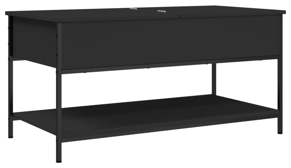 Fekete szerelt fa és fém dohányzóasztal 100 x 50 x 50 cm