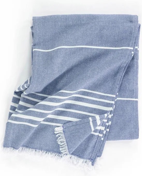 Kék pamut takaró 150x200 cm Solene – Tiseco Home Studio