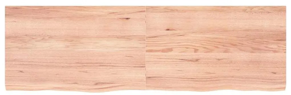 világosbarna kezelt tömör fa fürdőszobai pult 160x50x(2-4) cm