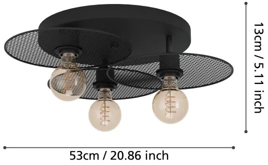 Eglo 43728 - Mennyezeti lámpa IKESTON 3xE27/40W/230V