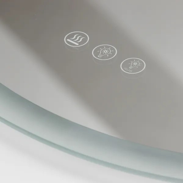 Brilagi-LED RGBW dimmelhető, páramentesítő fűtéssel, beépített LED háttérvilágítással rendelkező tükör CLARA PRO LED/18W/230V Ø 60 cm IP44