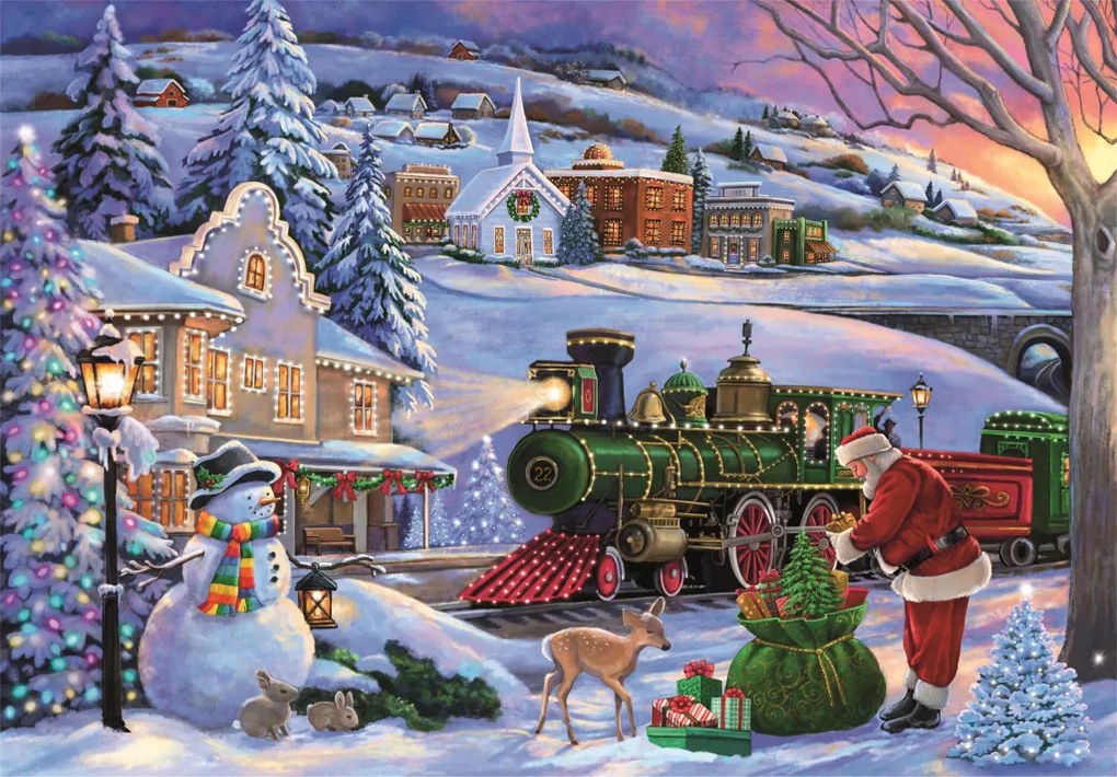 Karácsonyi Train 500 db-os Compact puzzle Clementoni