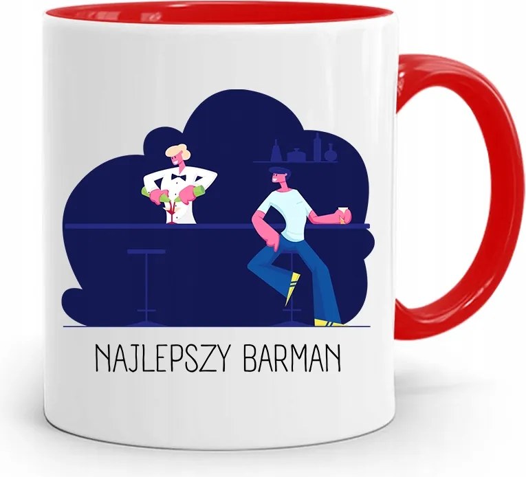 Piros Bögre Ajándék A Legjobb Csaposnak fényképes nyomtatással