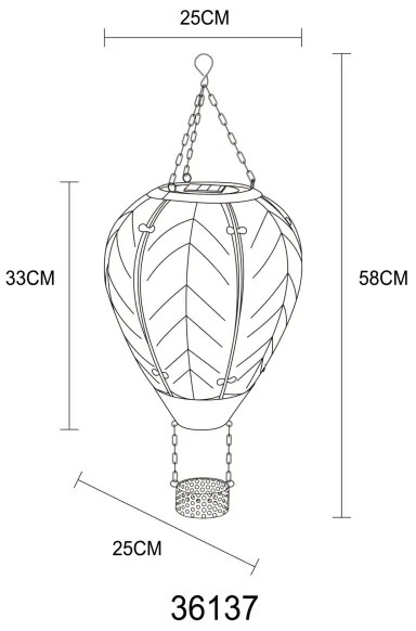 Globo 36137 - LED Függesztett napelemes dekoráció 24xLED/0,2W/3V IP44 Repülő léggömb