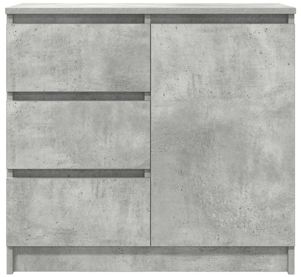 betonszürke szerelt fa tálalószekrény fiókos 71x35x65 cm