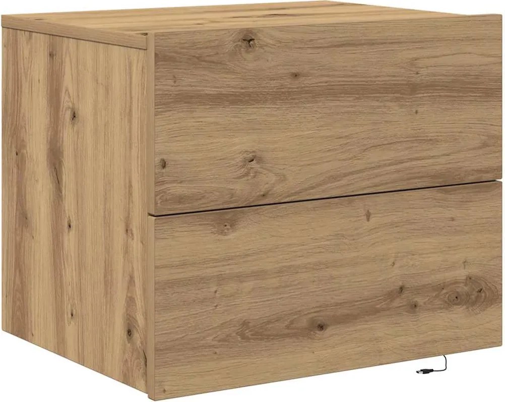 vidaXL Éjjeliszekrény fiókkal Artisan tölgy 50 x 39 x 41 cm Faanyag