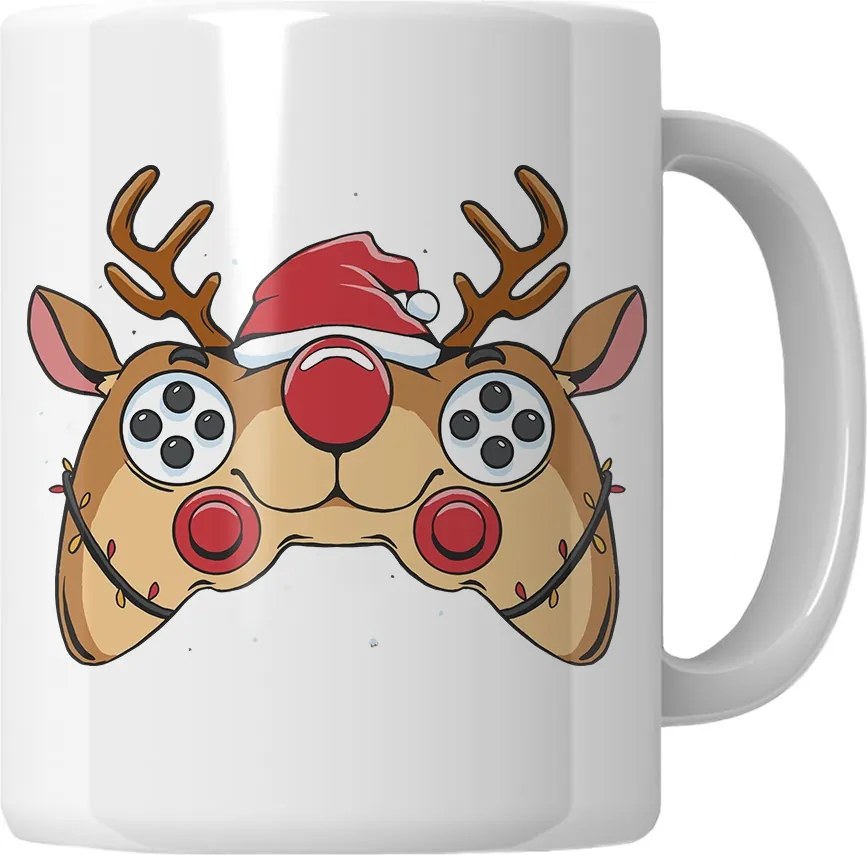 Rénszarvas bögre Gamepad Ajándék Mikulásra