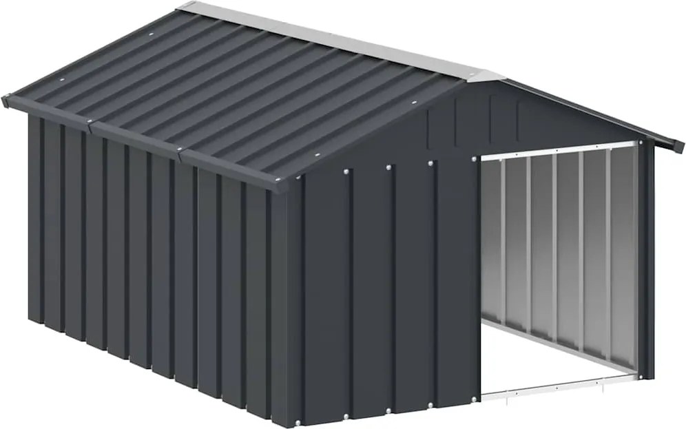 vidaXL antracit horganyzott acél kutyaház 116,5x153x81,5 cm