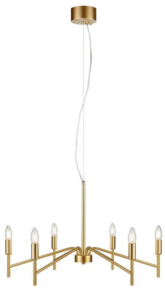 Markslöjd 108210 - Csillár zsinóron MONARCH 6xE14/18W/230V arany