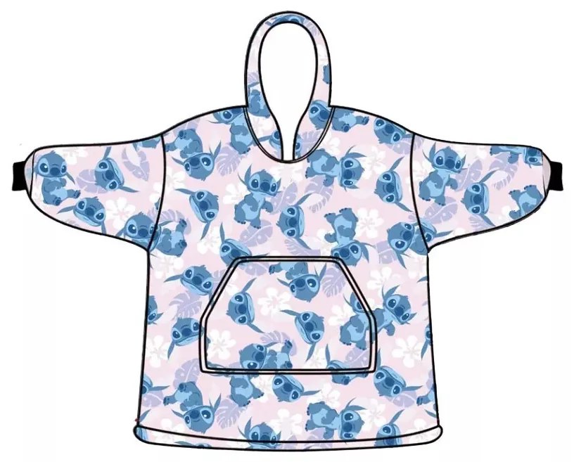 Disney Lilo és Stitch, A csillagkutya Light Rose belebújós plüss polár takaró, poncsó 3-6 év