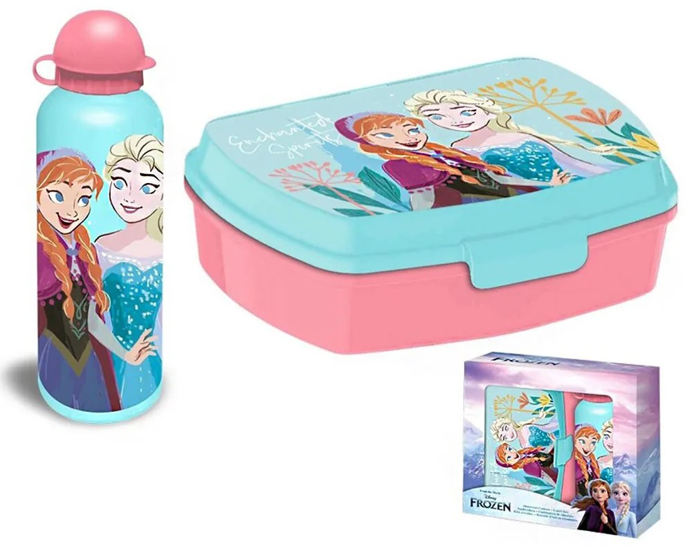 Disney Jégvarázs Enchanted szendvicsdoboz + alumínium kulacs szett
