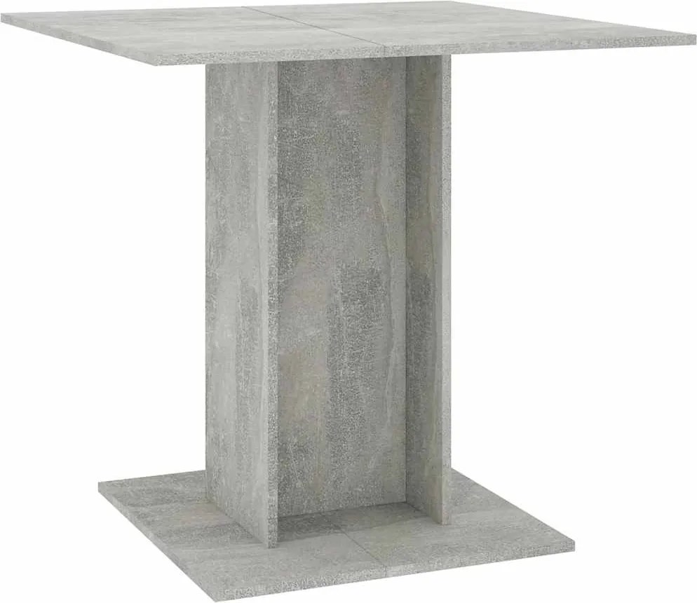 vidaXL betonszürke szerelt fa étkezőasztal 80 x 80 x 75 cm