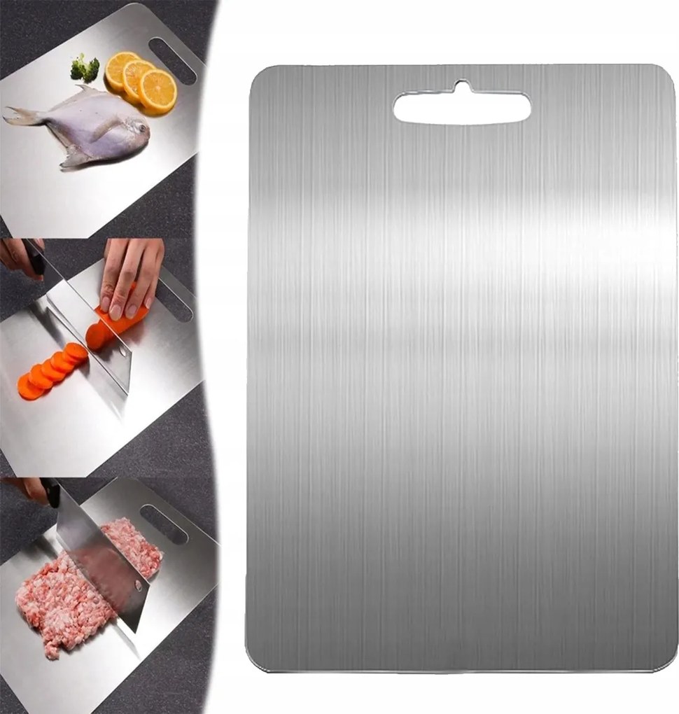 Vágódeszka a konyhába, kétoldalas nagy rozsdamentes 304