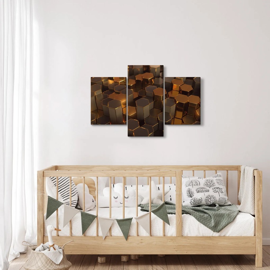 Kép - bronz hatszögek (90x60 cm)